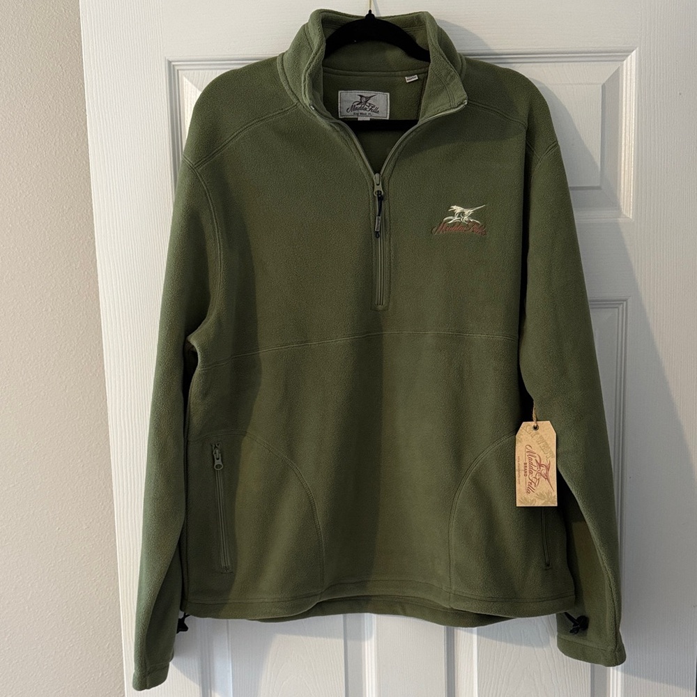 Madda Fella Embroidered Quarter-Zip Fleece Pullover